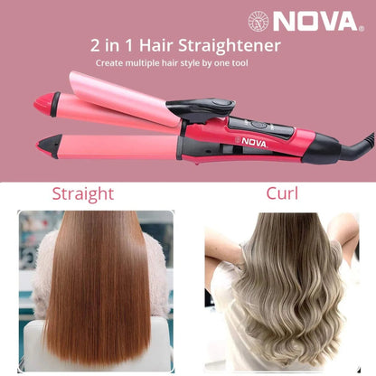 Nova 2‑in‑1 Hair Straightener & Curler
