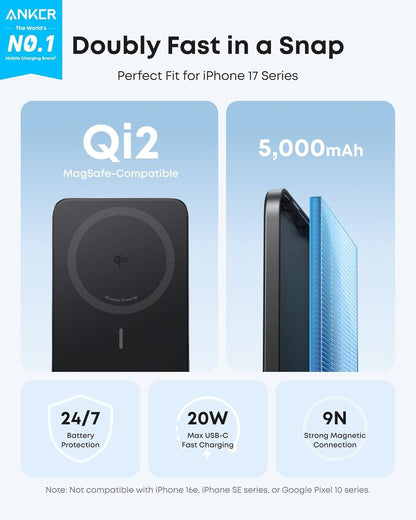 Black Ultra slim Magnetic Power Bank