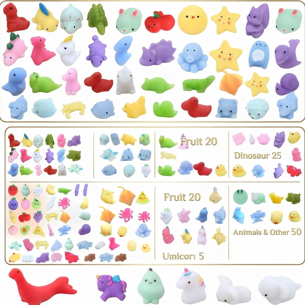 120 Pcs Mini Mochi Squishies Kids Party Bag Fillers