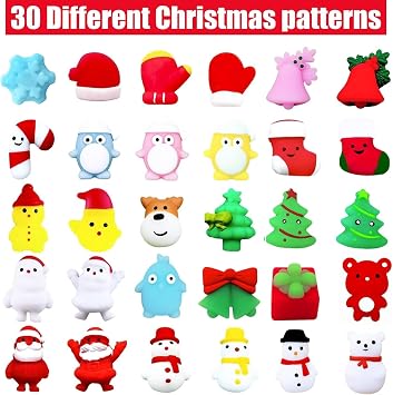 60 Pcs Christmas Mochi Squishies Party Favors